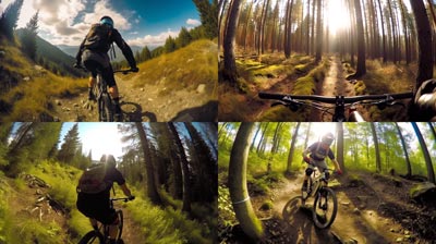 mountain biker, GoPro video
