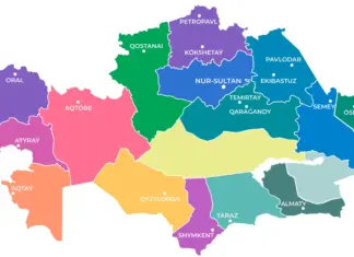 карта Казахстана в векторе