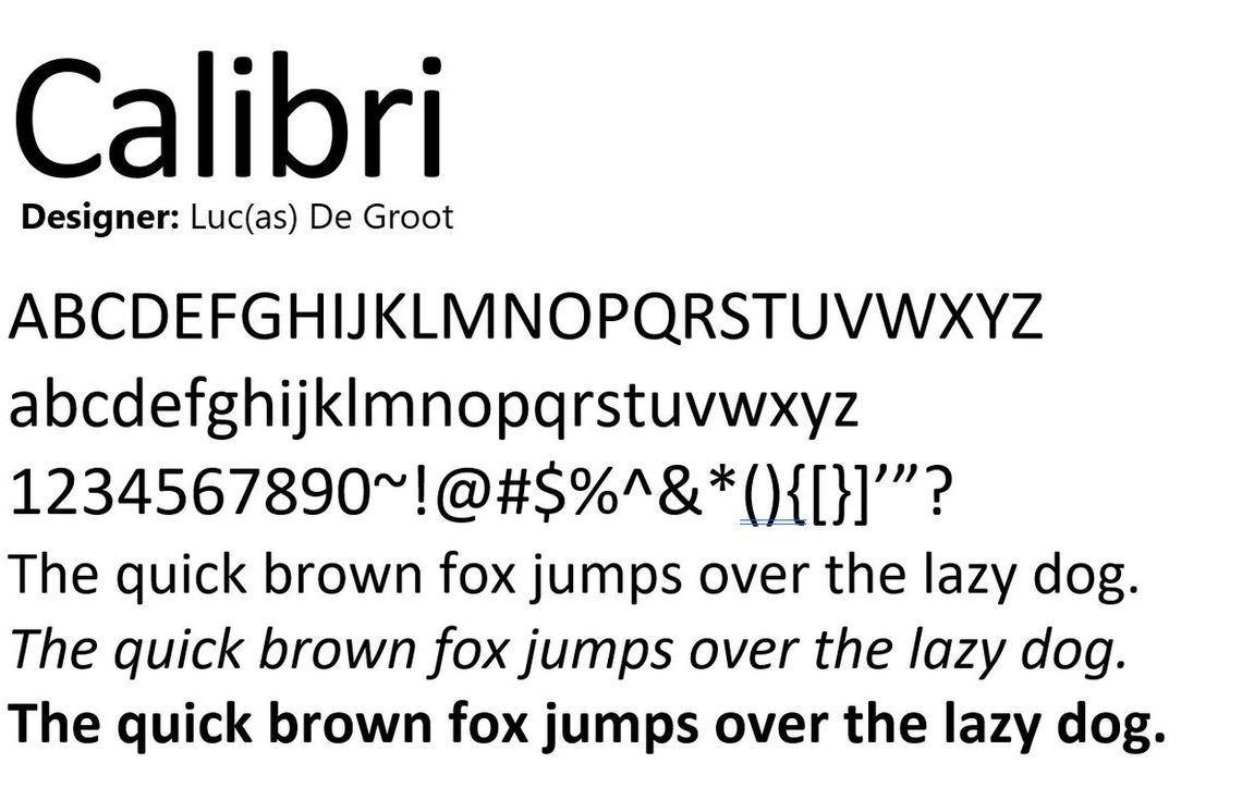 calibri font